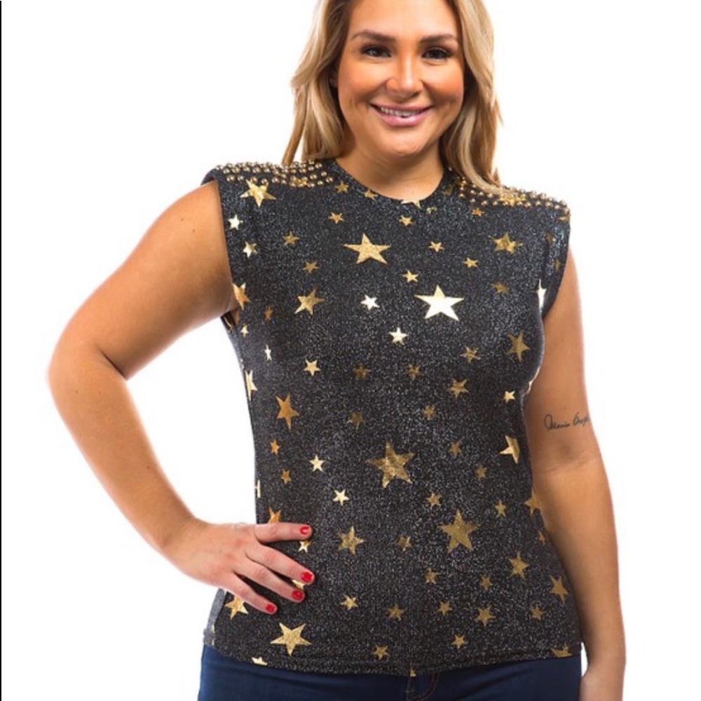 Gold Star Metallic Sleeveless Top